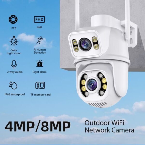 iCSee A28 Wireless WiFi Dual Lens Security Camera - 4K